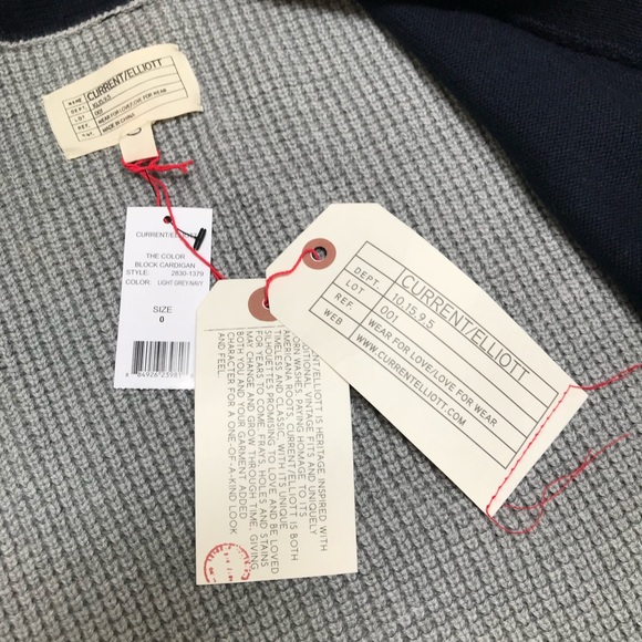 NWT Current/Elliott Color Block Cardigan - Picture 3 of 6